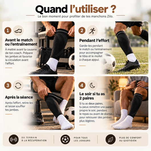 Zilo — Manchon de compression pour footballeurs